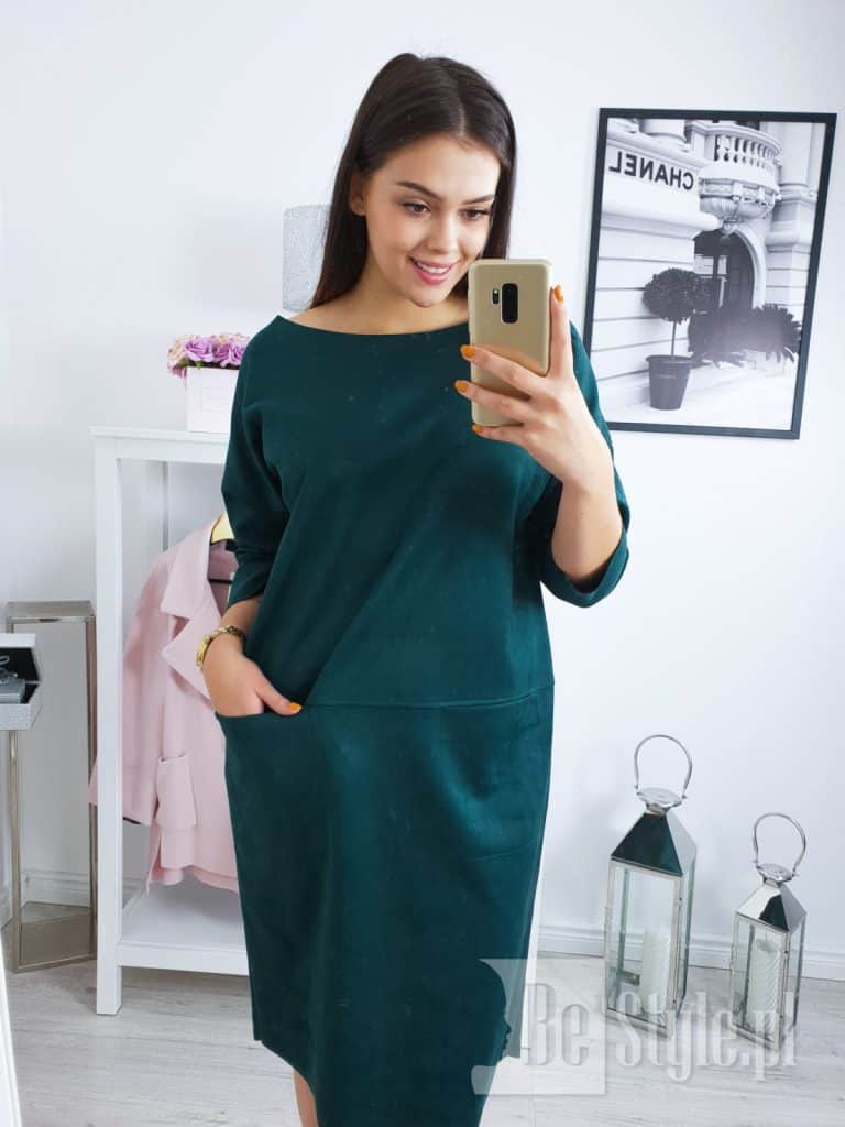 butelkowa zieleń sukienka plus size